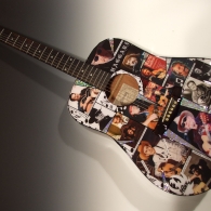 John T Crutchfield of Metallic Art Graphics Commissioned for a Country Western Guitar featuring Top Country Legends