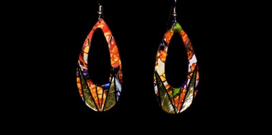 Metallic Art Graphic Earrings