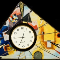 Metallic Art Graphics Triangle Clock