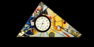 Metallic Art Graphics Triangle Clock